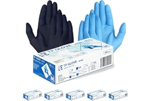 Gedikum 5x100er 500 Stück Packungen Einweghandschuhe Nitril Latexfrei Puderfrei blau/Schwarz, Größe S-XL (Schwarz, XL)
