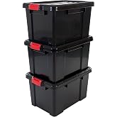 IRIS, 3'l&uuml; set saklama kutuları 'Power Box', SK-450, ge&ccedil;meli kilitli, plastik, siyah, 50 l, 59 x 38,5 x 32 cm