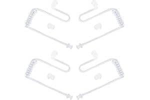 HYSHIKRA Replacement Covert Acoustic Air Coil Audio Tube Compatible with Motorola Kenwood Baofeng Walkie Talkie FBI Security Earpiece Headset (Transparent, 4 Pack)