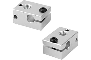 3D FREUNDE - 2 bloques calefactores de aluminio para E3D V6 Clone PT100 Sensor Cartridge Heater Block Extruder Hotend RepRap Prusa I3 Makerbot