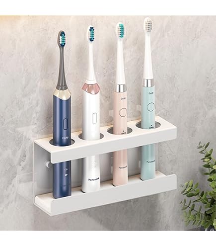 Porte-brosse Silicone Support Brosse à Dents Wingcases - 4 Places Silicone - Bac égouttement - Compatible Toutes Marques Porte Brosse A Dent