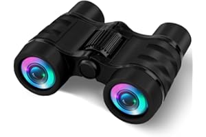 GLEEMEN Lornetka dla dzieci, zabawka, prezent dla dzieci od 3, 4, 5, 6, 7 i starszych, dla małych chłopców i dziewczynek, do obserwacji ptaków, polowania, wędrówek, jako prezent urodzinowy (czarny)