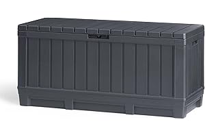 Baule Cassapanca da Esterno 128x59x53,6 cm in Resina Effetto Legno Keter Kentwood Antracite