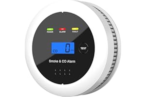 GENERIC Smoke and Carbon Monoxide Alarm, Dual Sensor Combination Smoke Alarm and Carbon Monoxide Detector and Replaceable Battery Smoke and CO Alarm with Digital Display for Your Home, Garage, Office