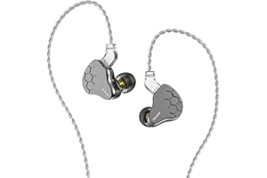 KINBOOFI KBEAR Lark In-Ear-Kopfhörer, Metallgehäuse & PC-Hohlraum 1DD 1BA Hybrid-Treiber In-Ear-Monitor, geräuschisolierende kabelgebundene Ohrhörer mit Kopfhörertasche (grau, ohne Mikrofon)