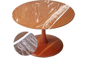 MIUUIPI Mantel lavable redondo de 110 cm, mantel elástico para jardín con goma elástica, mantel de impresión 3D para exteriores, ideal para 90 cm-110 cm (transparente)