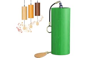 MIHOHO Wind Chimem, Bamboo Meditation Chimes for Outdoors Zen, Wind Bell for Home Decoration, Yoga Deep Sound Healing Instruments Chime (green)
