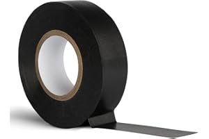 WINSOME Black Electrical Tape Waterproof Heat Resistant Tape 20m x 19mm - Strong Heavy Duty, Sticky, PVC Electric Insulation Tape for Wires, and Cables (Pack of 1)
