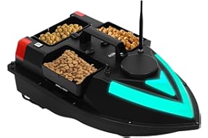 LUNICASHA 500M GPS Futterboot, Köderboot mit Fernbedienung, Angelköder-Boot RC, Nachtfischerei Köderboot mit LED-Streife, Großer Kapazität Futterboot, Angel Nest Boot