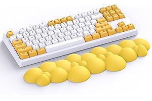Attack Shark Nuvola Morbido Comodo Poggiapolsi,Supporto Ergonomico Anti-Scivolo Palm Rest,Supporto per Polso della Mano da Scrivania per Tastiera Meccanica TKL/104 Tasti Tastiera da Gioco -Giallo