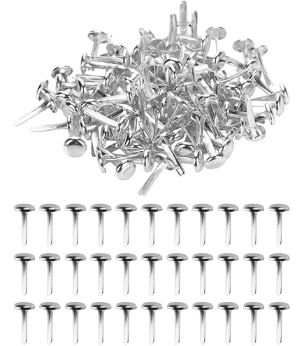EXCEART 50pezzi Chiodini Testa Piatta in Metallo Fermagli per Carta Mini Chiodini Decorativi Fai da Te Artigianali Due Gambe Adatti per Creazioni Decalcomanie e Decorazioni per Matrimoni