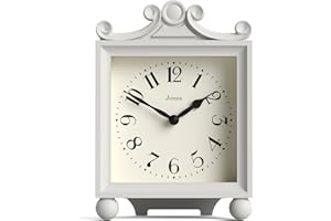 Jones Clocks® Parlour mantel clock | Classic carriage clock | Pale grey | Elegant square decorative case, perfect for mantel, shelf, table or bedside