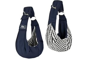 CUBY CBROSEY Pet Sling Carrier, Adjustable Sling Bag, Dog Cat Outdoor Shoulder Carrier Bag (Blue)