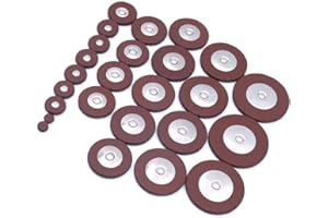 Alnicov 25Pcs Sax Leather Pads Replacement Accessories for Alto Saxophone Brown