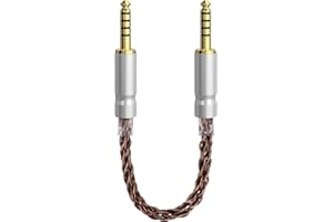 GEEKRIA Apollo 4.4mm Balanced Cable, Single Crystal Copper 5 Pole Male to Male Upgrade Cord, 8 Strands 6N OCC, Compatible with iFi DAC, Amplifier, Music Player (18cm)