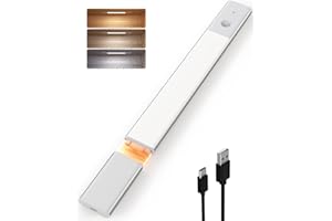 EZVALO Under Cabinet Kitchen Lights, 3 Color Temperatures Dimmable Detachable Battery Wireless Motion Sensor Lights, 38 cm Rechargeable LED Night Lights for Kitchen,Wardrobe and Cupboard