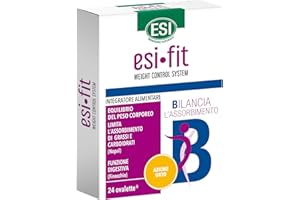 ESI Fit Bilancia Azione Urto, Integratore Alimentare a Base di Nopal e Finocchio, Limita l'Assorbimento di Carboidrati e Grassi, Riducendo le Calorie Assorbite Dopo i Pasti, Senza Glutine, 24 Ovalette