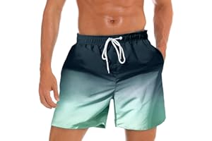Lishang Shorts de Bain Homme Eté Étanche Short Sport Séchage Rapide Shorts de Plage Long avec Poches Filet Maillot de Bain Surf Piscine