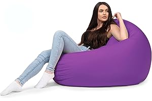 chilly pilley Fauteuil Pouf Coussin De Sol avec Remplissage Eps Pouf Géant Pouf Intérieur Et Extérieur Imperméable Multifonctionnel pour Enfants Et Adultes Nombreuses Couleurs (Violet, Ø 125 cm)
