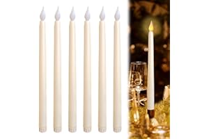 DONOONIS Bougie LED,6Pièces Électrique Flamme Vacillante Bougie Chandelier LED,Fausses Bougies Décorative,Blanc Bougies LED pour Pâques,Anniversaire,Noël,Fête D'anniversaire,Mariage
