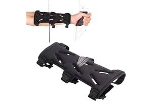 Bågskytte armbandskydd underarm handledsskydd justerbar 3-rem tillbehör för jakt passar ungdomar och vuxna unisex, höger och vänsterhänt