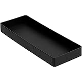 Amazon Basics Rettangolare Plastic Organizer - Mezza vaschetta portaoggetti, colore: nero