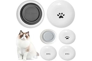 GIGTOOP 6 Pezzi Ciotole per Gatti in Ceramica, con base in gomma antiscivolo, Ciotola Piatta Gatti per Alleviare l'affaticamento Dei Baffi, per gatti e piccoli animali