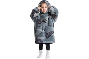 NUANHOM Wearable Blanket Hoodie for Kids Toddlers Super Warm Cozy Oversized Hooded Blanket Sweatshirt with Pocket for Little Girls Boys