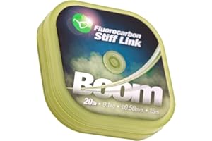 Korda Boom 20lb/0.50mm 15m, Fluorocarbon Fishing Line, Creates Stiff Booms, Crimpable, Four Different Breaking Strains