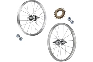 ECOVELO Rueda/llanta delantera + trasera 16" x 1,75 para bicicleta de 16 pulgadas Bimbo Graziella + piñón 16 dientes 1 velocidad