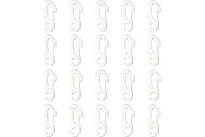 Adiwo 20 PCS Flag Pole Clip, Nylon Flagpole Clamp, Snap Hooks, Windproof Flag Pole Hook, Flag Pole Accessories, For Connecting Fixed Flags and Ropes, Keys, Lanyards, Camping (White)