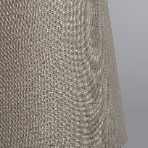 QAZQA Leinen Lampenschirm 25cm rund DS E27 leinen taupe , Rund konisch Schirm Pendelleuchte, Schirm Stehleuchte, - 6