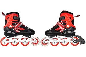 Belfoyer Patins à roulettes Enfant Réglables, Roller Double Rangée Fille Garçon, Taille Ajustable S/M/L, Chaussures de Patinage Sécurisées avec Frein, Confort Respirant – Roues Classiques ou