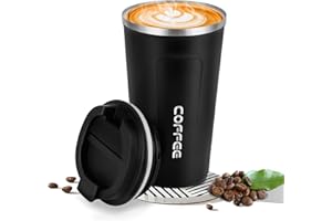 Goodatech taza de viaje de café térmico de acero inoxidable, sin BPA vacío aislado, botella de coche, vaso con tapa hermética, para café caliente/frío, té y cerveza