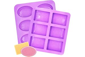 SIMUER 2pcs Stampi in Silicone per Sapone per Uso Alimentare, 6 formine, per Realizzare Cupcake, Muffin, Saponette Fai da Te, Stampo per Dolci Fai da Te, Biscotti, Cioccolato