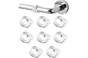 RAMGLYO set di 8 paracolpi per maniglie delle porte maniglia fermaporta altamente elastica per proteggere pareti e mobili (18mm) (trasparente)