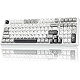 AULA F99 Mechanical Gaming Keyboard,Gasket Wireless Mechanical Keyboard,BT5.0/2.4GHz/USB-C Hot Swappable Custom Keyboard,Pre-lubed Switches RGB Keyboard for PC/Tablet/PS/Xbox,Grey&white