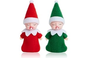 MIENOCOL 2pcs Christmas Elf Baby Twins Little Christmas Elves Christmas Tradition Mini Elf Baby Doll Christmas Accessory Tiny Elf Dolls for Boys&Girls Xmas Gift Advent Calendar Stocking Stuffers