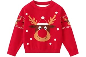 Pilipulu Jersey Navideño Niños, Suéter de Punto con Cuello Redondo para Niño y Niña, Sudaderas Navideñas para Unisex Niños 2-6 Años