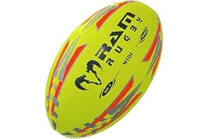 Ram Rugby Mini Rugby Ball - Air Filled (Blue) or Softee (Red) - Size 1 (15cm) Fun Rugby Ball – Great Gift for Birthday or Christmas Kids & Minis Rugby – Corporate Gift or Stocking Filler