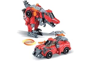VTech - Switch & Go Dinos Lanceur, Dinosaure Sonore Warrior, Super Vélociraptor, Jouet 2 en 1 Transformable en Voiture de Course, Tirs de Projectiles, Cadeau Enfant Dès 4 Ans - Contenu en Français