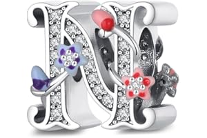 XWN Colgante letras A-Z para pulsera, plata 925, compatible con Pandora y pulseras/collares europeos, para mujeres/niñas X240.