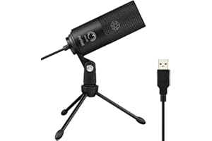 FIFINE USB Microphone, Metal Condenser Recording Microphone for Laptop MAC or Windows Cardioid Studio Recording Vocals, Voice Overs,Streaming Broadcast and YouTube Videos-K669B,Black