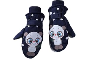 JUPSK Guantes de esquí de invierno para niños, impermeables, guantes de snowboard, antideslizantes, con forro de felpa, para niños y niñas de 4 a 6 años