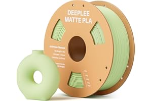 DEEPLEE Filamento Matte PLA 1,75 mm, Opaco PLA Filamenti per Stampante 3D con Precisione Dimensionale +/- 0,02 mm, per la Maggior parte delle Stampanti 3D FDM, Verde Chiaro 1KG