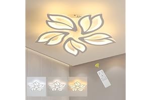 Comely Plafoniera LED Soffitto Dimmerabile, 45W Moderna Lampada da Soffitto con Telecomando, 5 Heads Forma di Petalo Lampadario LED per Soggiorno, Camera da Letto, Cucina