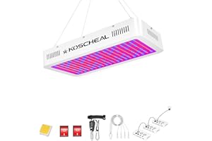 KOSCHEAL KS2000 LED Grow Light Full Spectrum with Samsung LM301B and UV LEDs Daisy Chain Grow Lights for Indoor Plants Greenhouse Hydroponic Growing Lamps with Veg Bloom Switch Quiet Built-In Fan 230W