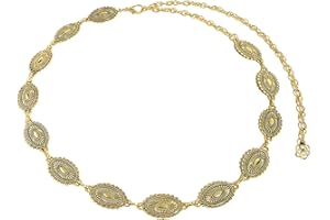 EMOTTOS Concho Women's Chain Belt, Adjustable Carving Metal Waist Chain Western Cowboy Cowgirl for Women, Exquisite Boho Belts for Jeans Dress