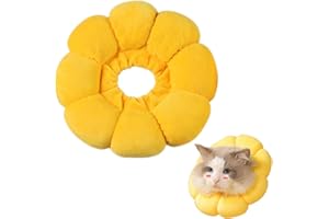 AQLBHZ Cat Cone Collar Soft Cat Recovery Collar Cute Sun Flower Neck Cat Cones Adjustable Pet Recovery Collar for Cats for Anti-Bite Lick Suitable for Pet Medical for Rehabilitation Wound Healing
