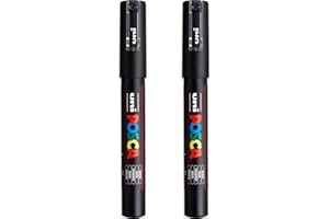POSCA Lot de 2 marqueurs PC-1MC noir | pointe extra-fine conique